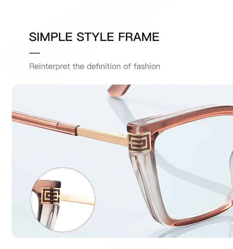 VKYEE Geometric Large Frame Personalized Fashion Design Ladies Blue Light Reading Glasses Customizable Prescription PFD2260