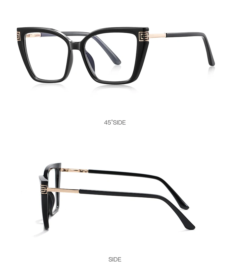 VKYEE Geometric Large Frame Personalized Fashion Design Ladies Blue Light Reading Glasses Customizable Prescription PFD2260