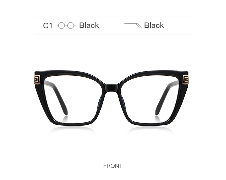VKYEE Geometric Large Frame Personalized Fashion Design Ladies Blue Light Reading Glasses Customizable Prescription PFD2260