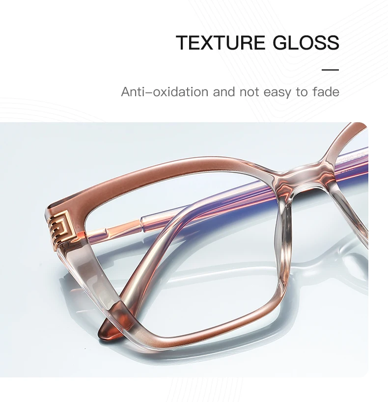 VKYEE Geometric Large Frame Personalized Fashion Design Ladies Blue Light Reading Glasses Customizable Prescription PFD2260