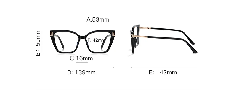 VKYEE Geometric Large Frame Personalized Fashion Design Ladies Blue Light Reading Glasses Customizable Prescription PFD2260