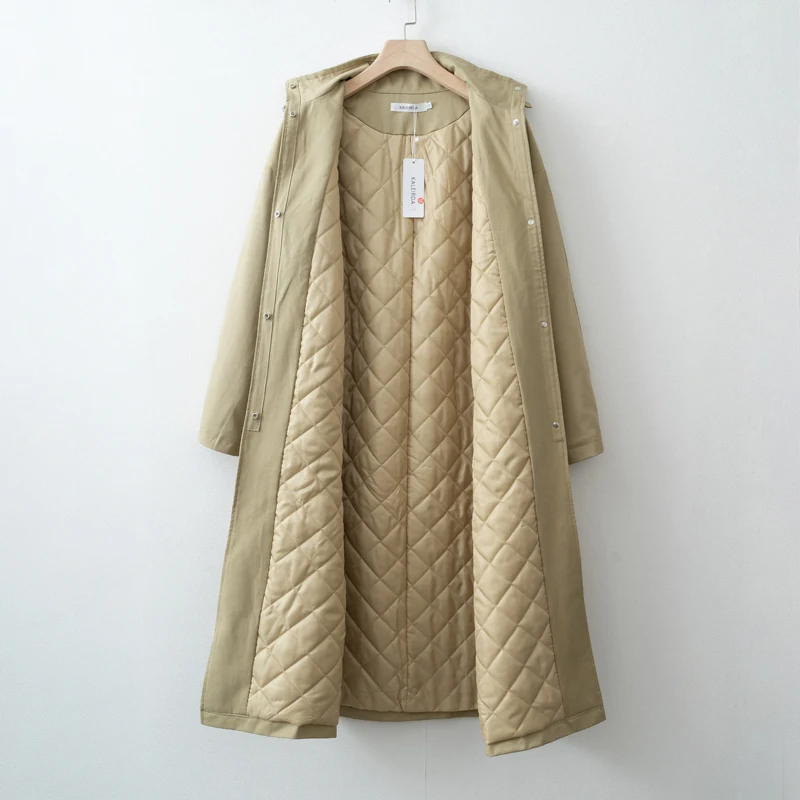 2026 Women Autumn Winter Oversized Trench Long coat Stylish Thick Warm Parkas