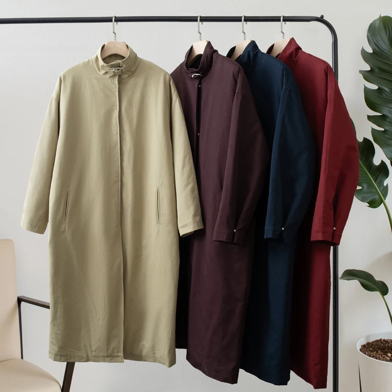 2026 Women Autumn Winter Oversized Trench Long coat Stylish Thick Warm Parkas