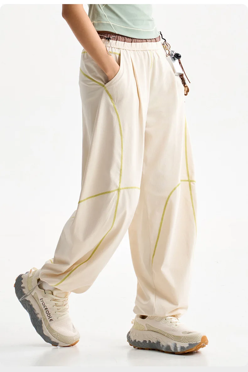 Men Women Outdoor Hiking Quick Dry Loose Casual Sport Trousers Streetwear Lightweight Knitted Pants Unisex Joggers Sweatpants