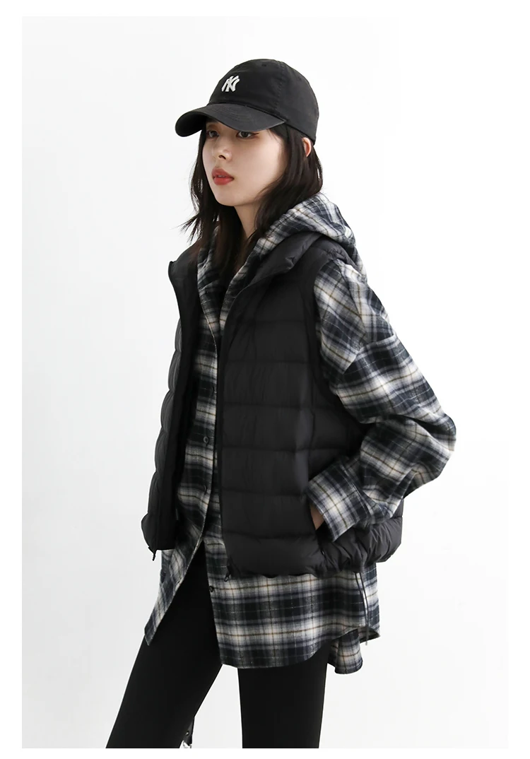 CHIC VEN Korean Women Shirt New Cotton Brushed Hooded Plaid Blouses Long Sleeved Oversize Female Coat Autumn Winter 2025