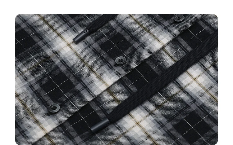 CHIC VEN Korean Women Shirt New Cotton Brushed Hooded Plaid Blouses Long Sleeved Oversize Female Coat Autumn Winter 2025