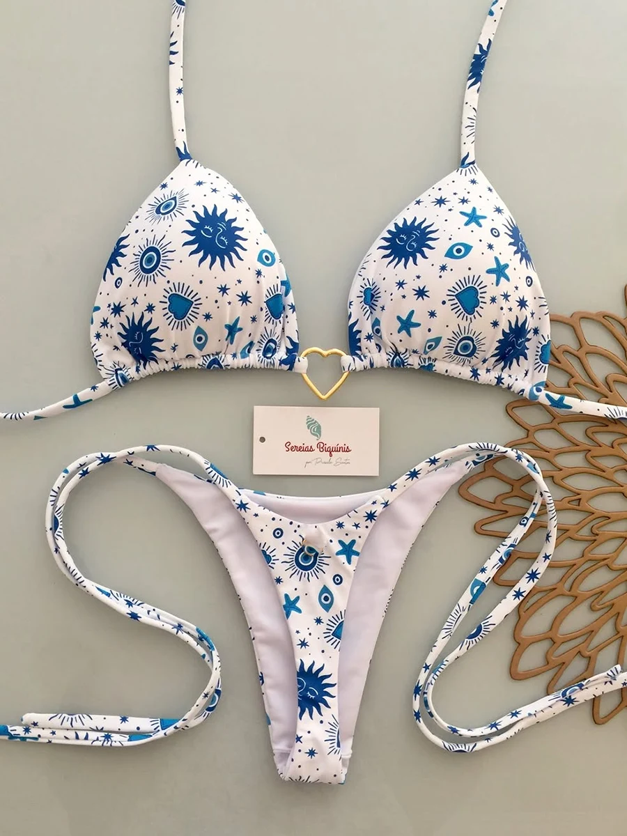 Micro Bikinis 2027 Push Up Women Swimsuit String Swimwear Brazilian Bikini Set Halter Biquini Floral Swimsuit Solid Beachwear