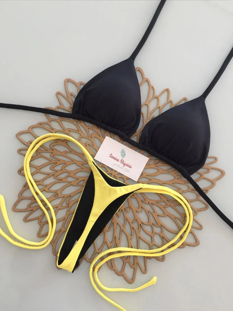 Micro Bikinis 2027 Push Up Women Swimsuit String Swimwear Brazilian Bikini Set Halter Biquini Floral Swimsuit Solid Beachwear