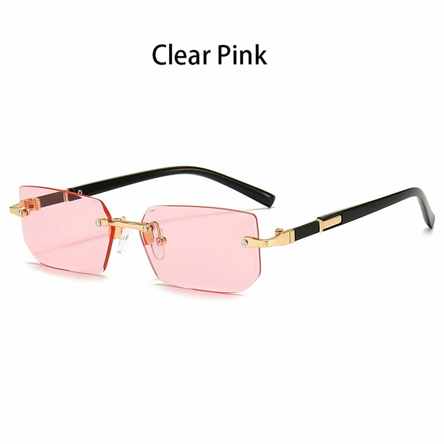36PCS Rimless Sunglasses for Men and Women, Rectangle Gradient Lens, Metal Frame, Colored Lenses, Unisex Eyewear, Luxury Fashion