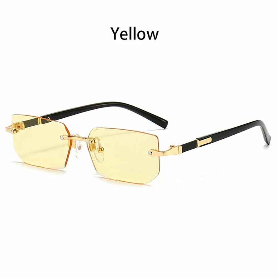 36PCS Rimless Sunglasses for Men and Women, Rectangle Gradient Lens, Metal Frame, Colored Lenses, Unisex Eyewear, Luxury Fashion