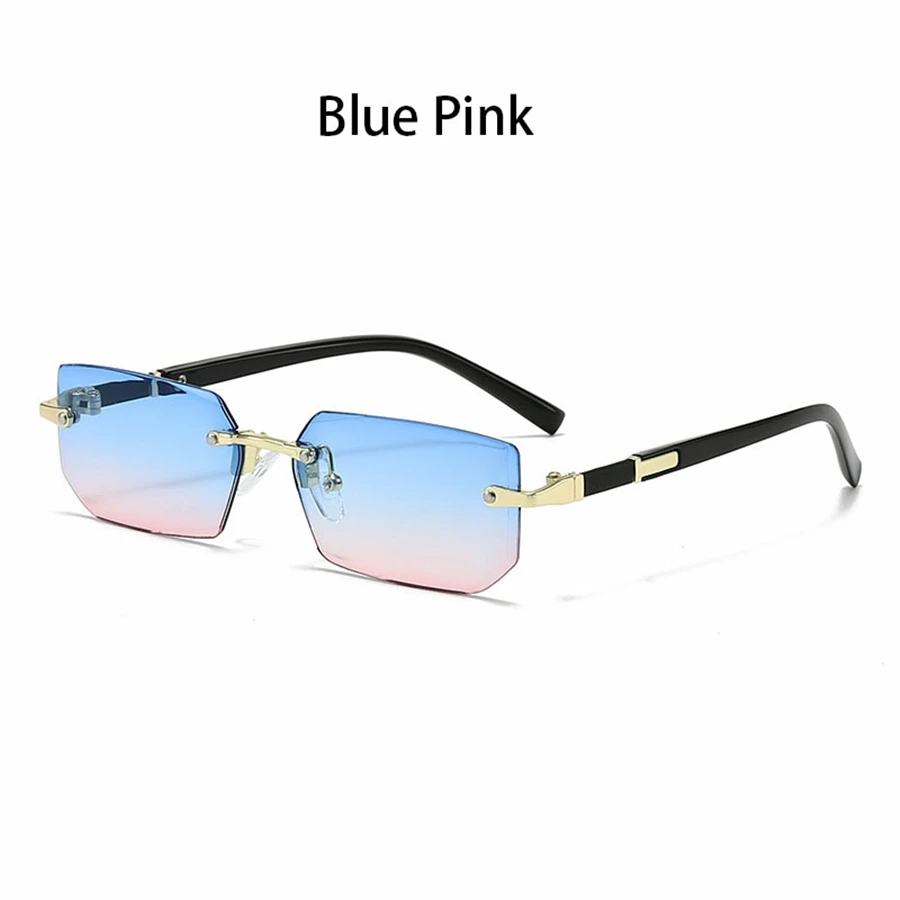 36PCS Rimless Sunglasses for Men and Women, Rectangle Gradient Lens, Metal Frame, Colored Lenses, Unisex Eyewear, Luxury Fashion