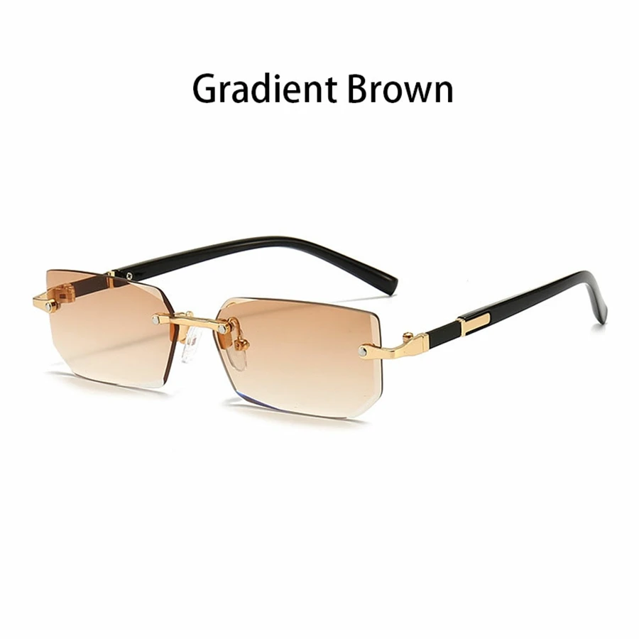 36PCS Rimless Sunglasses for Men and Women, Rectangle Gradient Lens, Metal Frame, Colored Lenses, Unisex Eyewear, Luxury Fashion