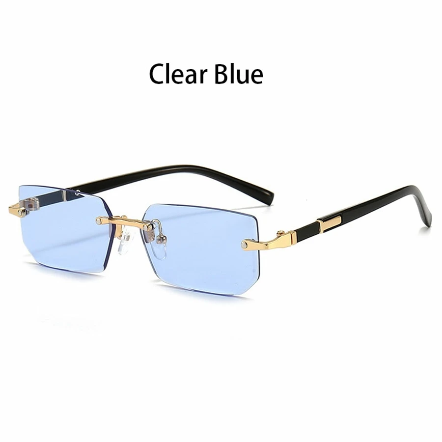 36PCS Rimless Sunglasses for Men and Women, Rectangle Gradient Lens, Metal Frame, Colored Lenses, Unisex Eyewear, Luxury Fashion