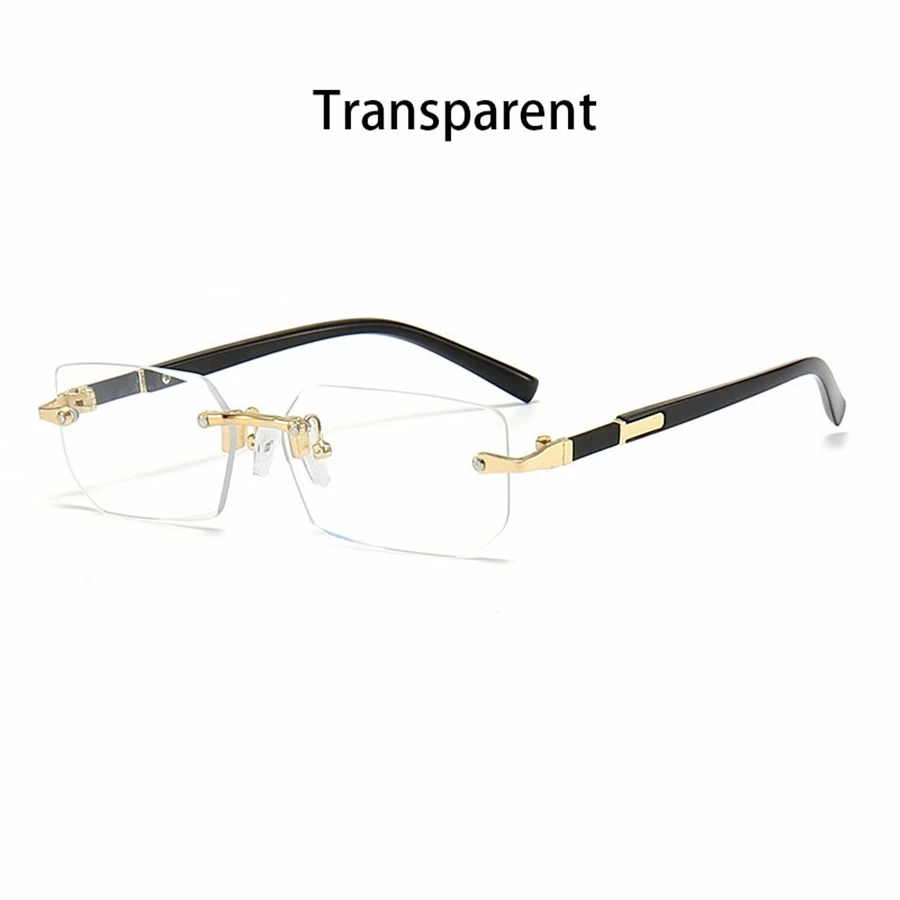 36PCS Rimless Sunglasses for Men and Women, Rectangle Gradient Lens, Metal Frame, Colored Lenses, Unisex Eyewear, Luxury Fashion
