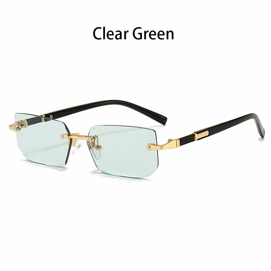 36PCS Rimless Sunglasses for Men and Women, Rectangle Gradient Lens, Metal Frame, Colored Lenses, Unisex Eyewear, Luxury Fashion