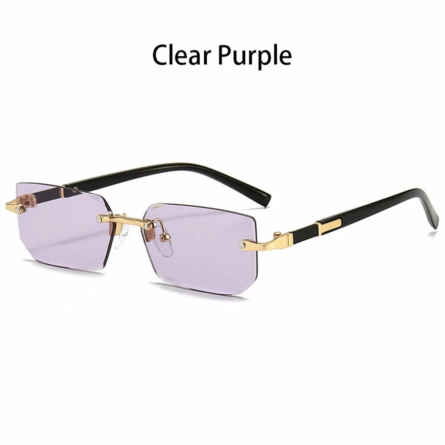 36PCS Rimless Sunglasses for Men and Women, Rectangle Gradient Lens, Metal Frame, Colored Lenses, Unisex Eyewear, Luxury Fashion