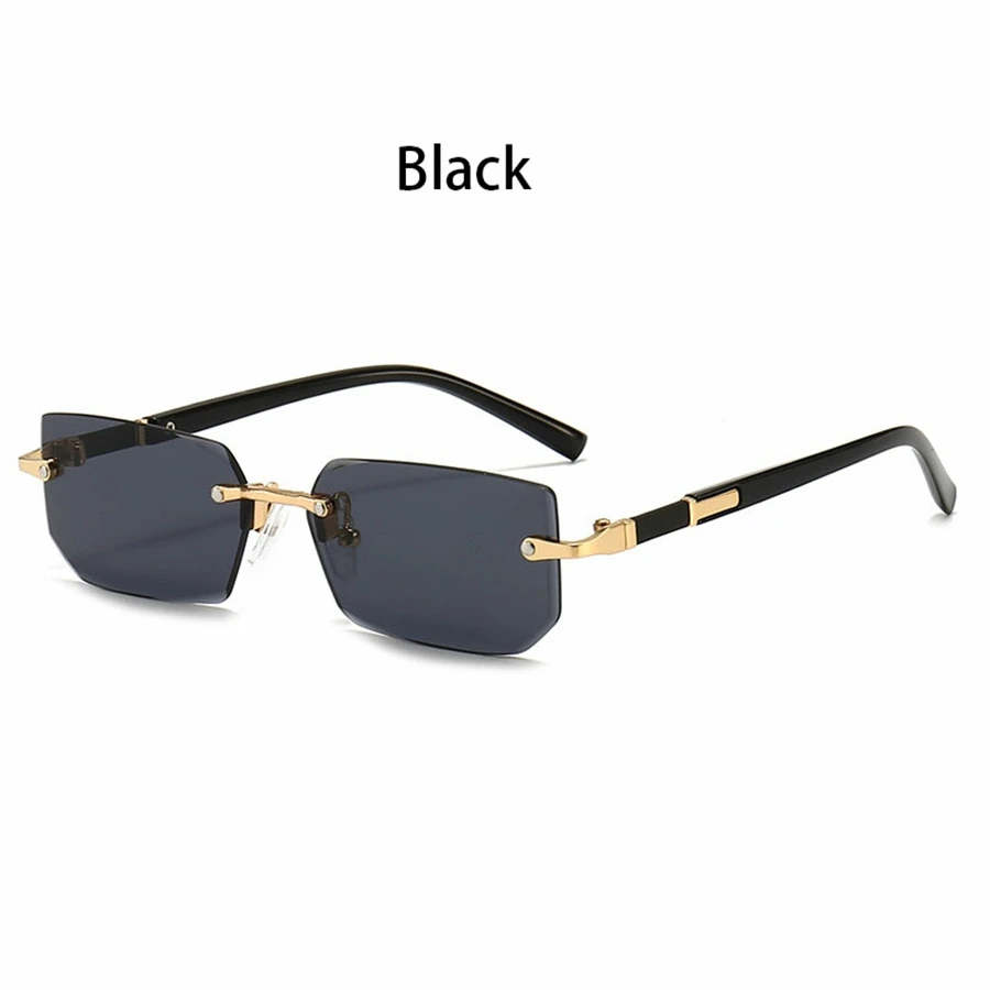 36PCS Rimless Sunglasses for Men and Women, Rectangle Gradient Lens, Metal Frame, Colored Lenses, Unisex Eyewear, Luxury Fashion