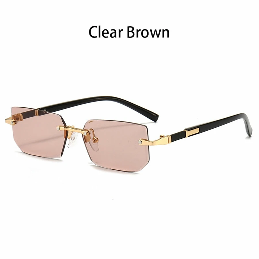 36PCS Rimless Sunglasses for Men and Women, Rectangle Gradient Lens, Metal Frame, Colored Lenses, Unisex Eyewear, Luxury Fashion