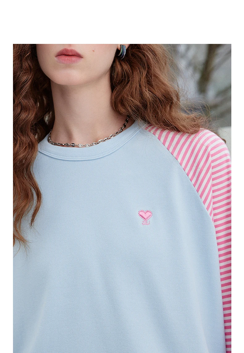 TOYOUTH Women's Long Sleeve T Shirt 2026 Autumn New EcoCosy Colorblock Raglan Stripe Sweet Cool Preppy Sporty Casual Tops