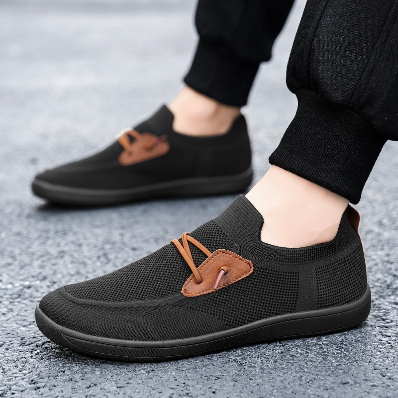 Mens Big Size Flat Wide Toe Shoes 49 50 51 52 53 54 Barefoot Comfort Minimalist Zero Drop Summer Breathable Slip-on Mesh Shoes