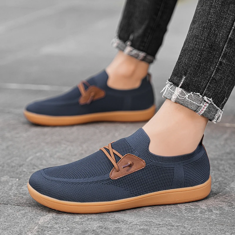 Mens Big Size Flat Wide Toe Shoes 49 50 51 52 53 54 Barefoot Comfort Minimalist Zero Drop Summer Breathable Slip-on Mesh Shoes