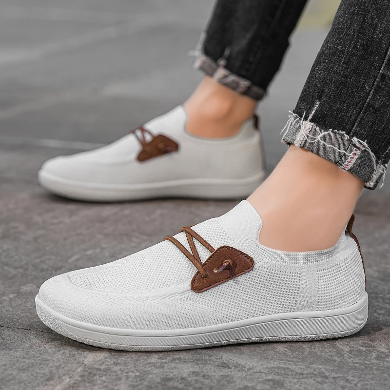 Mens Big Size Flat Wide Toe Shoes 49 50 51 52 53 54 Barefoot Comfort Minimalist Zero Drop Summer Breathable Slip-on Mesh Shoes