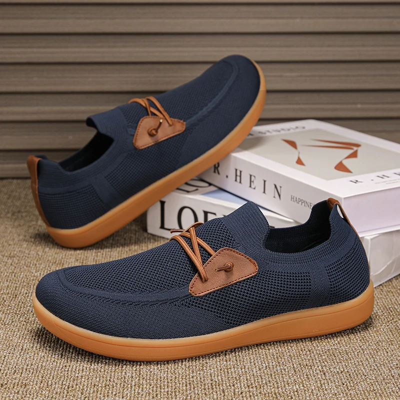 Mens Big Size Flat Wide Toe Shoes 49 50 51 52 53 54 Barefoot Comfort Minimalist Zero Drop Summer Breathable Slip-on Mesh Shoes