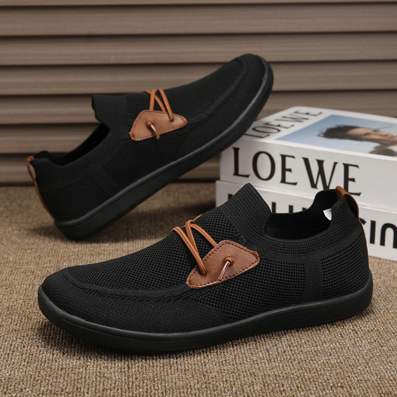 Mens Big Size Flat Wide Toe Shoes 49 50 51 52 53 54 Barefoot Comfort Minimalist Zero Drop Summer Breathable Slip-on Mesh Shoes