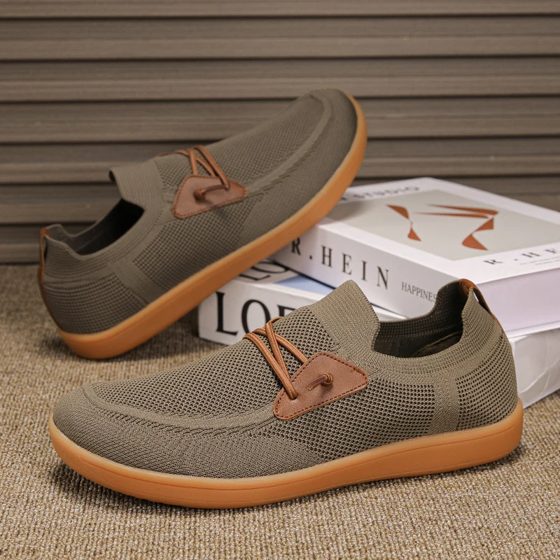 Mens Big Size Flat Wide Toe Shoes 49 50 51 52 53 54 Barefoot Comfort Minimalist Zero Drop Summer Breathable Slip-on Mesh Shoes