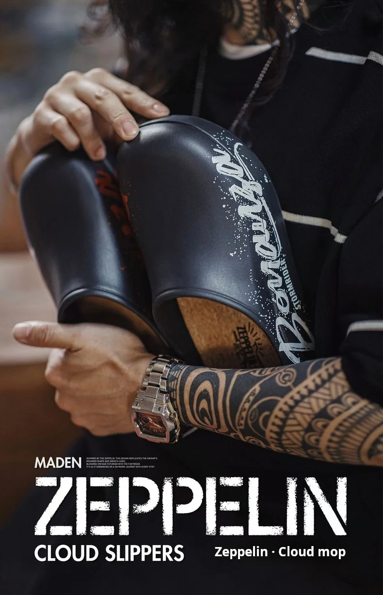 Maden New Casual Letters Non-slip Chef Shoes Men's Summer Outdoor Black Thick Sole Slippers EVA Waterproof Clogs Fishing Shoes