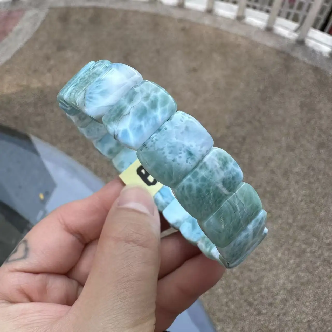 2026 AAA Grade Natural Larimar/Copper Pectolite Bead 10x14mm Bracelet Dominicana Genuine Larimar Gemstone Bangle Woman Wholesale