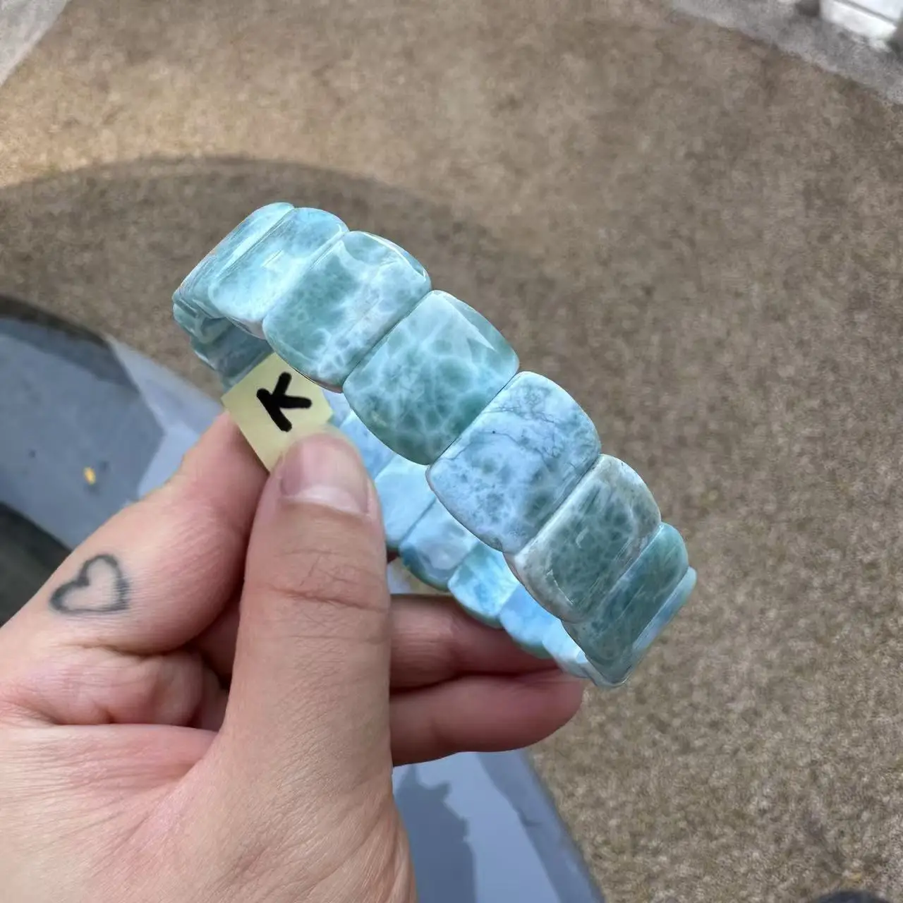 2026 AAA Grade Natural Larimar/Copper Pectolite Bead 10x14mm Bracelet Dominicana Genuine Larimar Gemstone Bangle Woman Wholesale