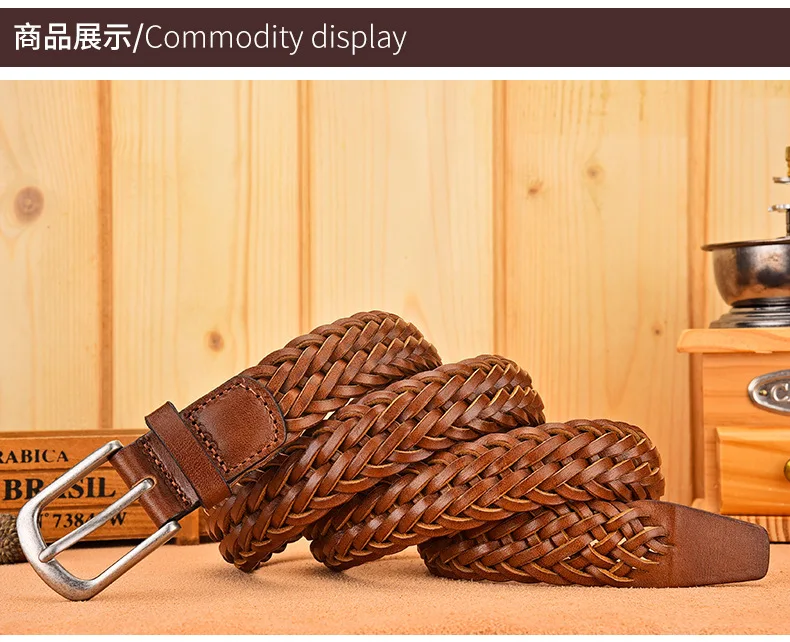 Men Real Cowhide Belt Woven Casual Buckle Layer Hollow Hand Woven Fashion Couple Personalized Student Luxury Jeans New Design