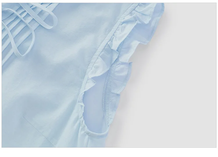 Semir Women Shirt Cotton Embroidered Bow Short Length Ruffle Lace Sweet Stylish 2026 Summer Casual Fashion Versatile Top
