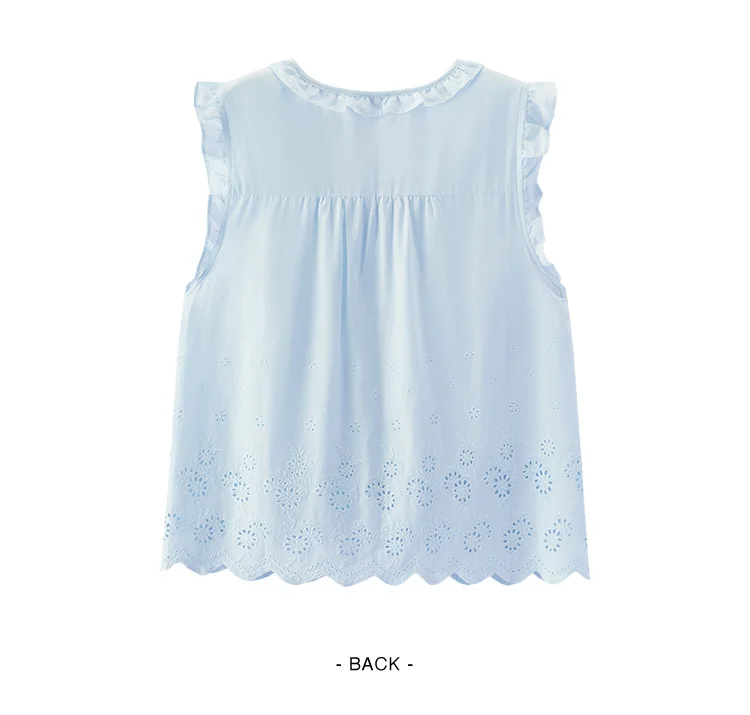 Semir Women Shirt Cotton Embroidered Bow Short Length Ruffle Lace Sweet Stylish 2026 Summer Casual Fashion Versatile Top
