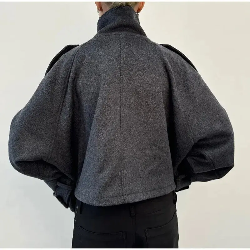 New Stand Collar Women's Coat Full Sleeve Single Breasted Pockets Loose Female Jacket 2026 Autumn Fashion Commute Lady Outwear