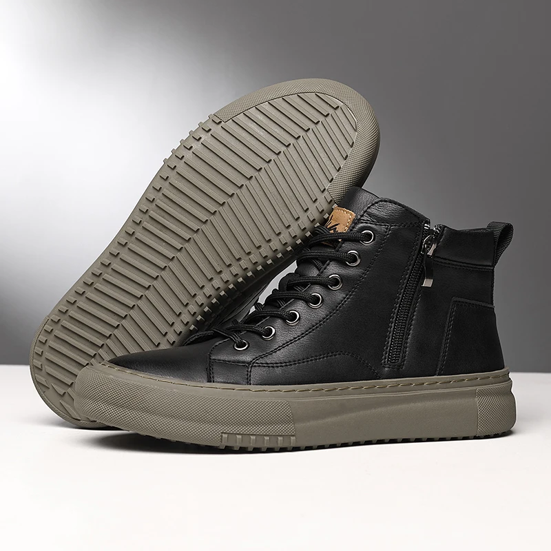 Bubuk Men's Spring and Autumn Style White Sneakers, New Trendy Versatile High-Top Sneakers, Summer Fashion Casual Men's Shoes, Breathable and Durable Sneakers