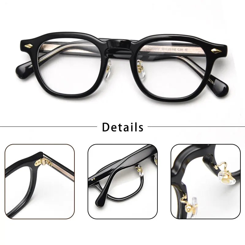 HBK Retro Men's Eyeglass Frames Luxury Anti BlueLight Lenses TR-90 Frame Glasses Women's Reading Computer Eyewear