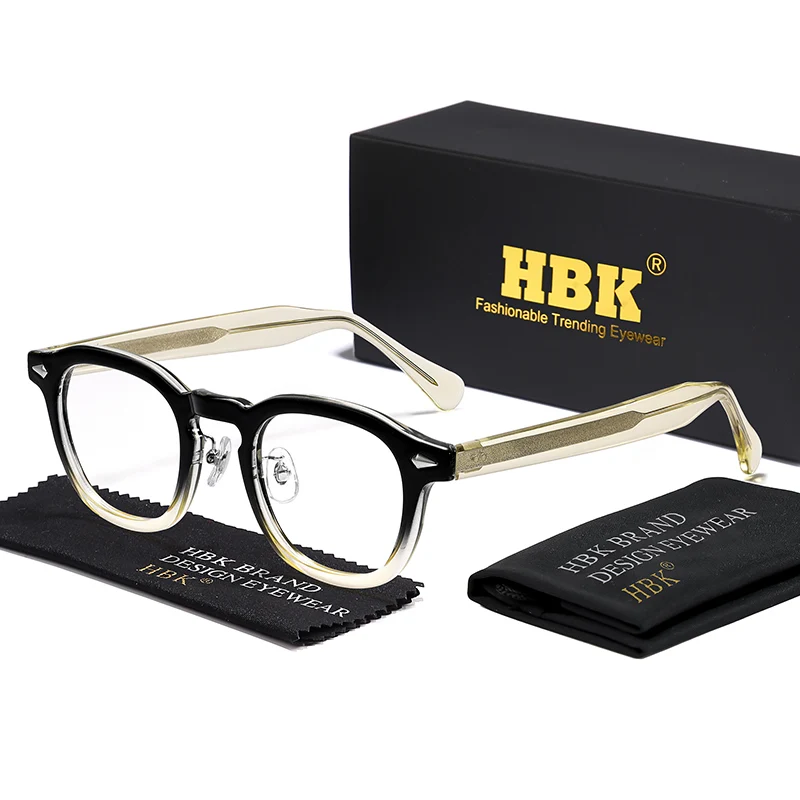 HBK Retro Men's Eyeglass Frames Luxury Anti BlueLight Lenses TR-90 Frame Glasses Women's Reading Computer Eyewear