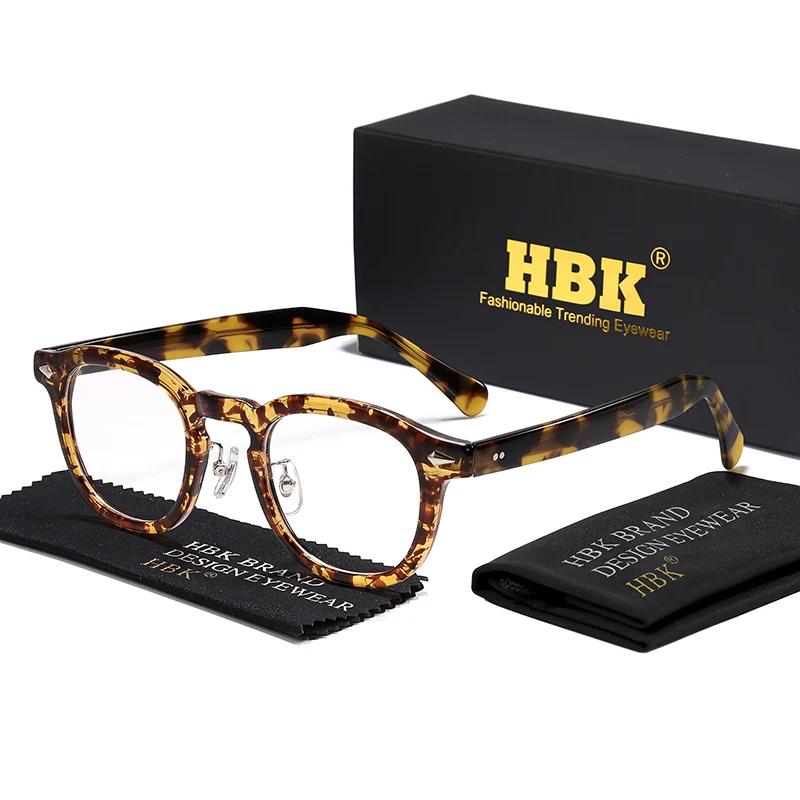 HBK Retro Men's Eyeglass Frames Luxury Anti BlueLight Lenses TR-90 Frame Glasses Women's Reading Computer Eyewear