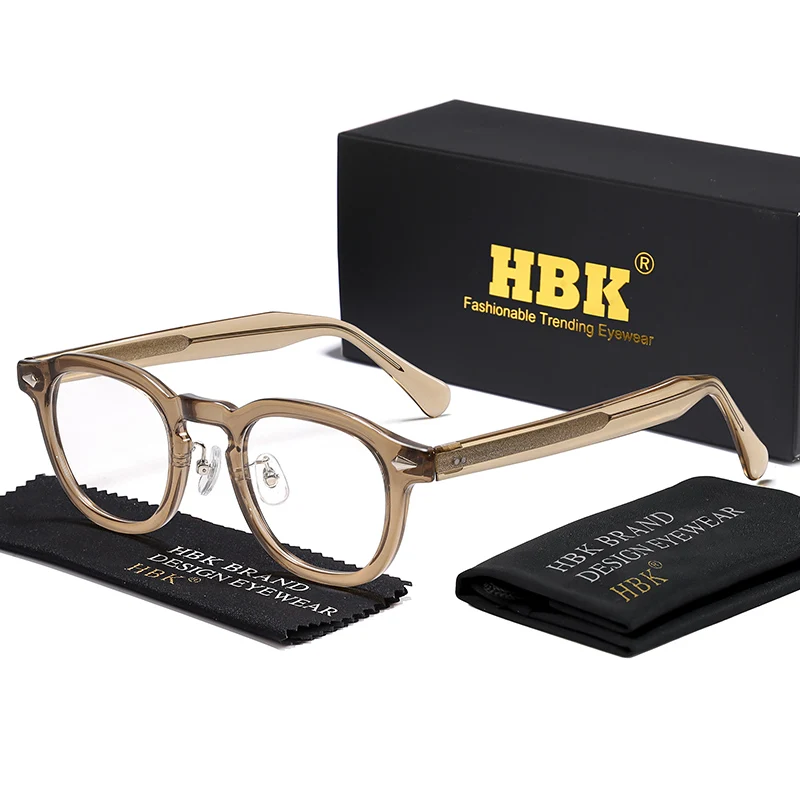 HBK Retro Men's Eyeglass Frames Luxury Anti BlueLight Lenses TR-90 Frame Glasses Women's Reading Computer Eyewear