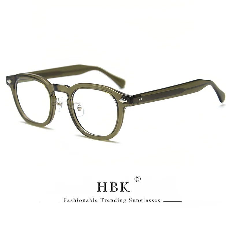 HBK Retro Men's Eyeglass Frames Luxury Anti BlueLight Lenses TR-90 Frame Glasses Women's Reading Computer Eyewear