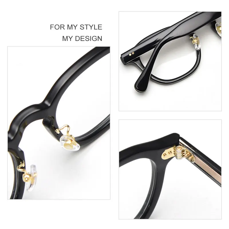 HBK Retro Men's Eyeglass Frames Luxury Anti BlueLight Lenses TR-90 Frame Glasses Women's Reading Computer Eyewear