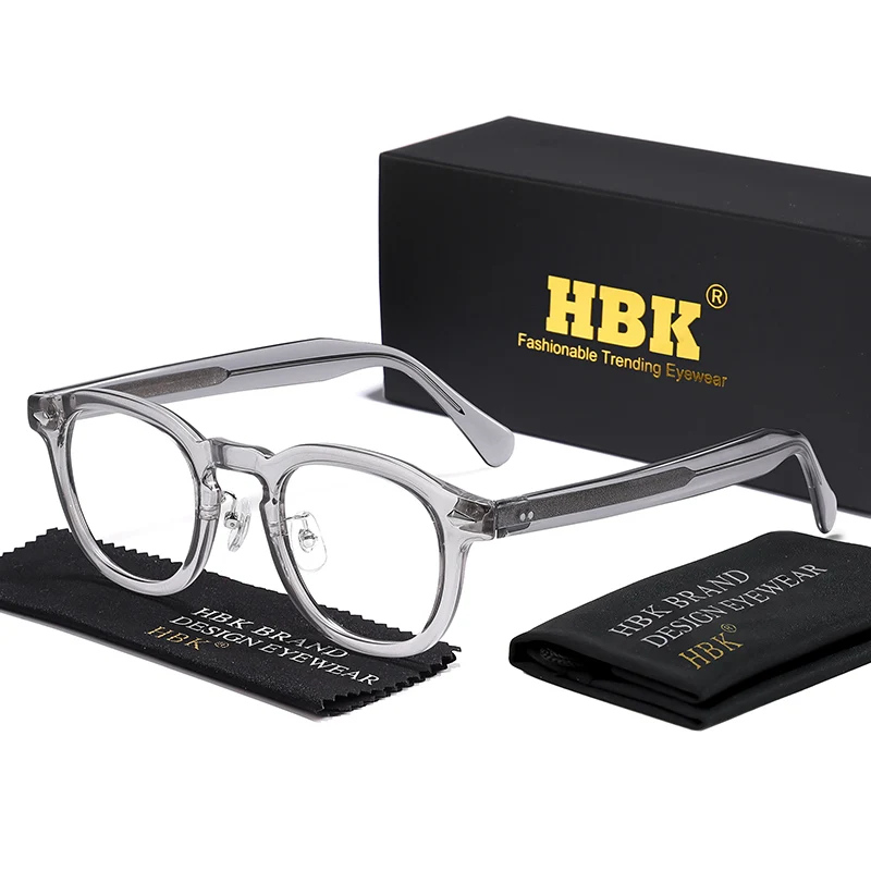 HBK Retro Men's Eyeglass Frames Luxury Anti BlueLight Lenses TR-90 Frame Glasses Women's Reading Computer Eyewear