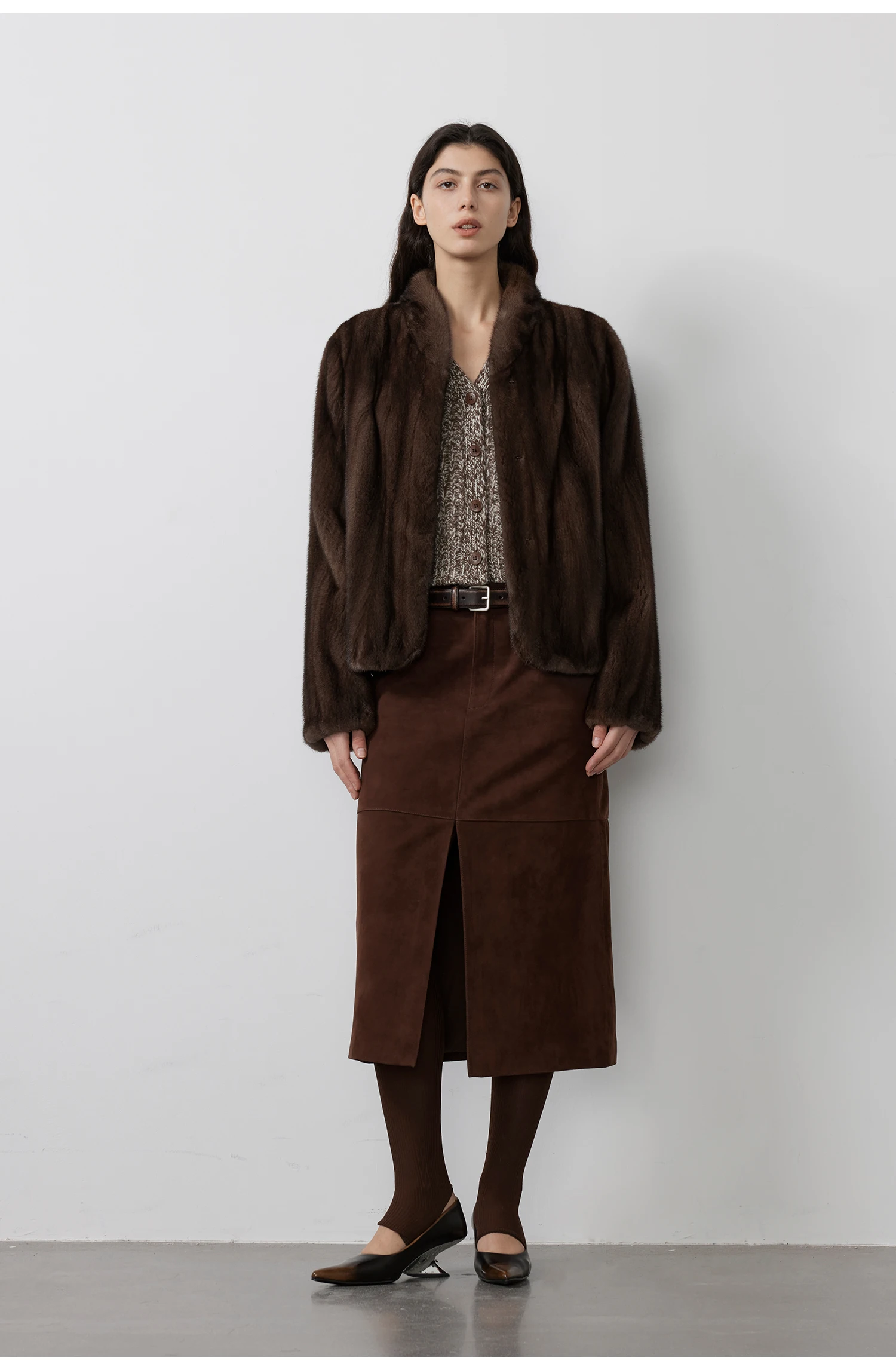 Lautaro Autumn Winter Short Brown Thick Warm Soft Faux Mink Fur Coat Women Stand Collar Elegant Luxury Chic Fluffy Jacket 2025