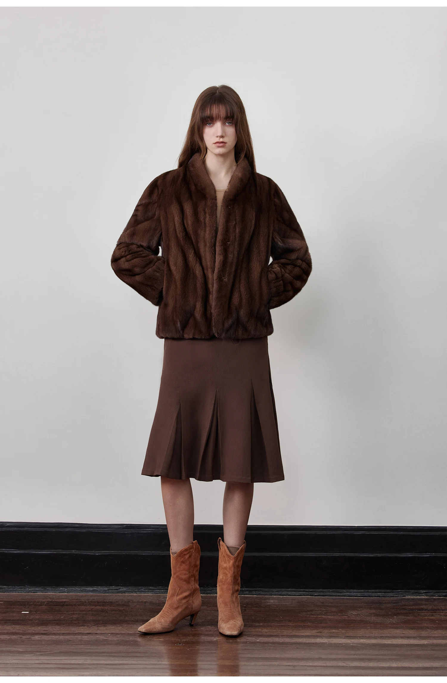 Lautaro Autumn Winter Short Brown Thick Warm Soft Faux Mink Fur Coat Women Stand Collar Elegant Luxury Chic Fluffy Jacket 2025
