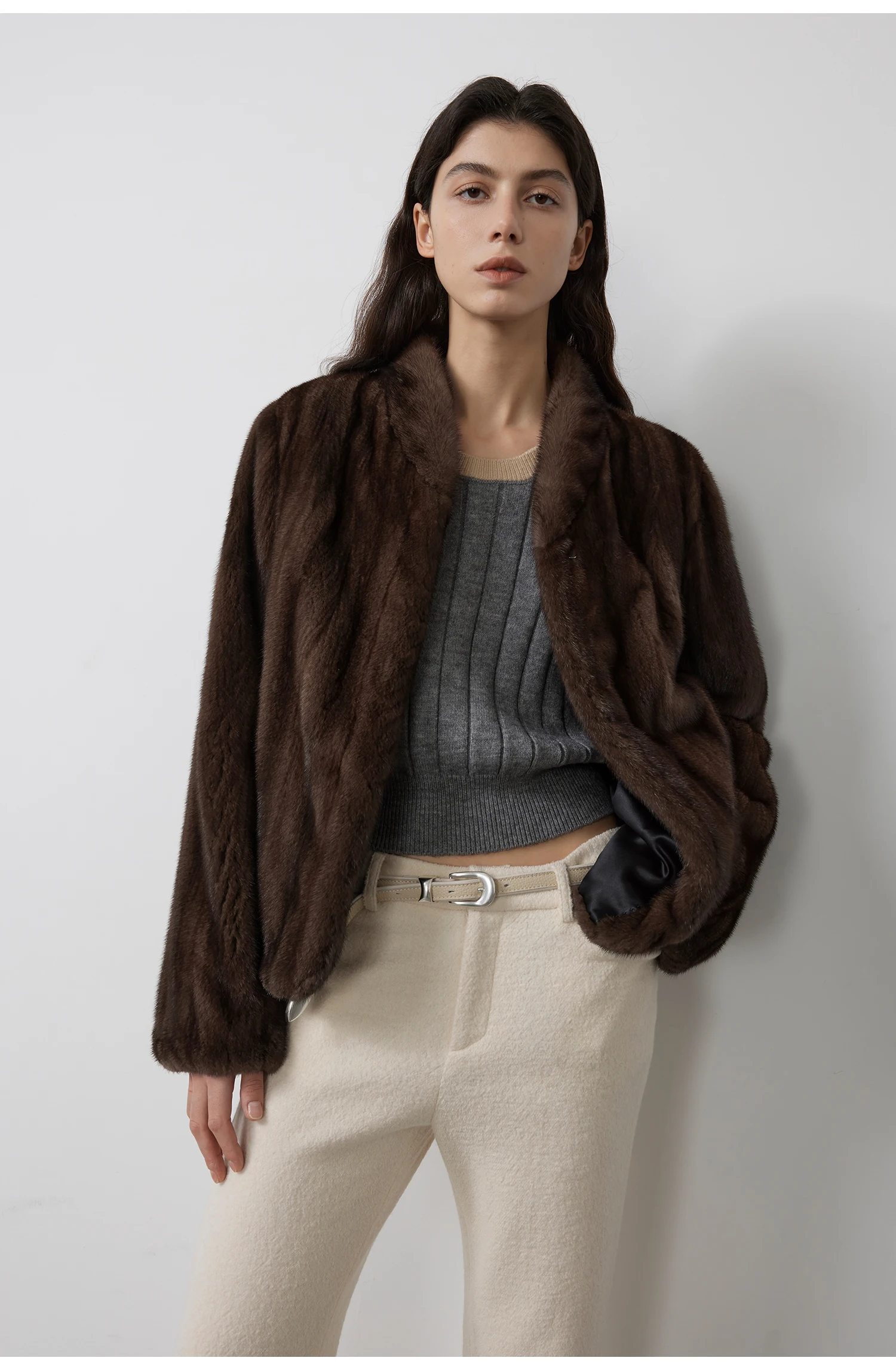Lautaro Autumn Winter Short Brown Thick Warm Soft Faux Mink Fur Coat Women Stand Collar Elegant Luxury Chic Fluffy Jacket 2025