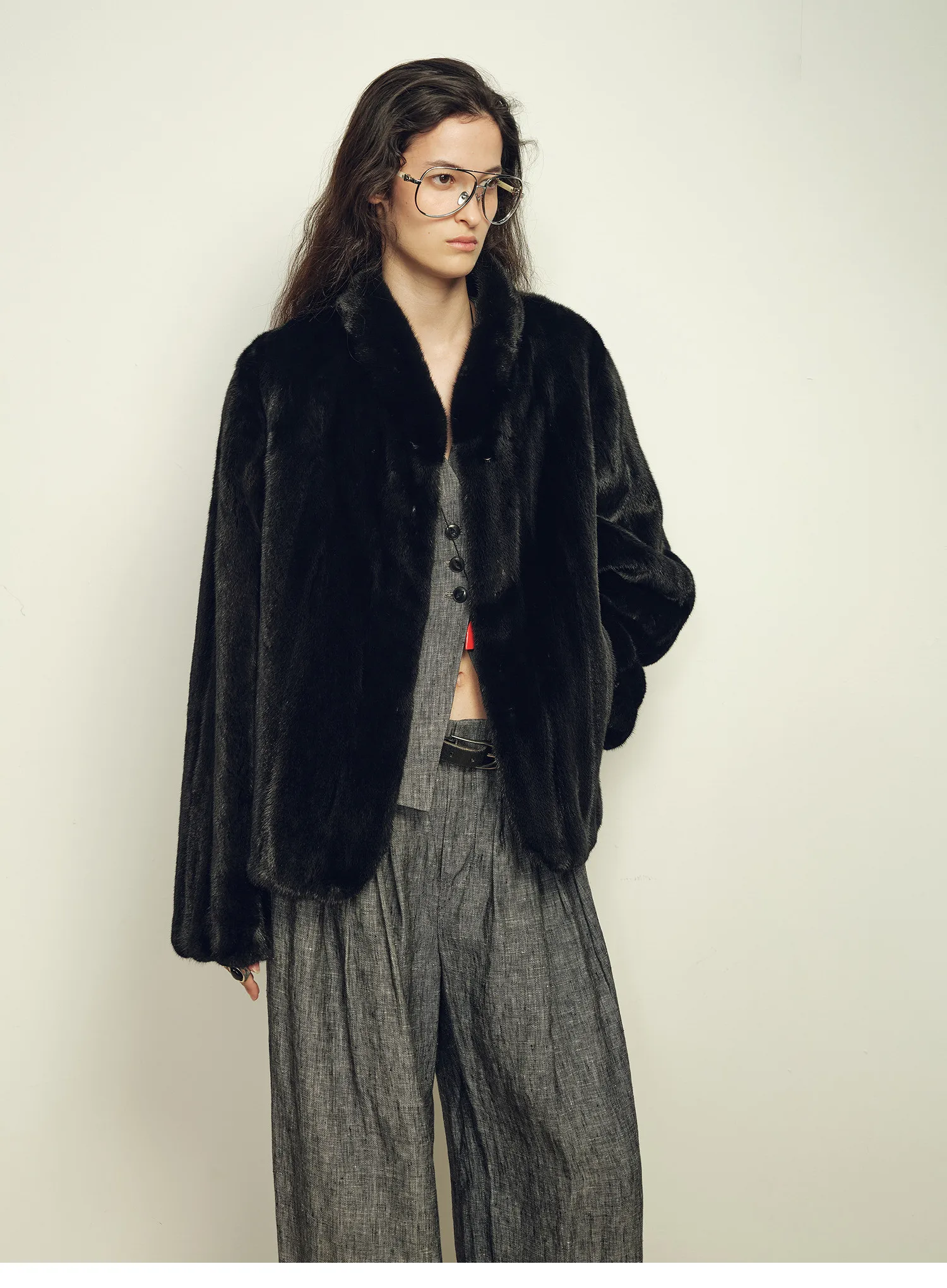 Lautaro Autumn Winter Short Brown Thick Warm Soft Faux Mink Fur Coat Women Stand Collar Elegant Luxury Chic Fluffy Jacket 2025