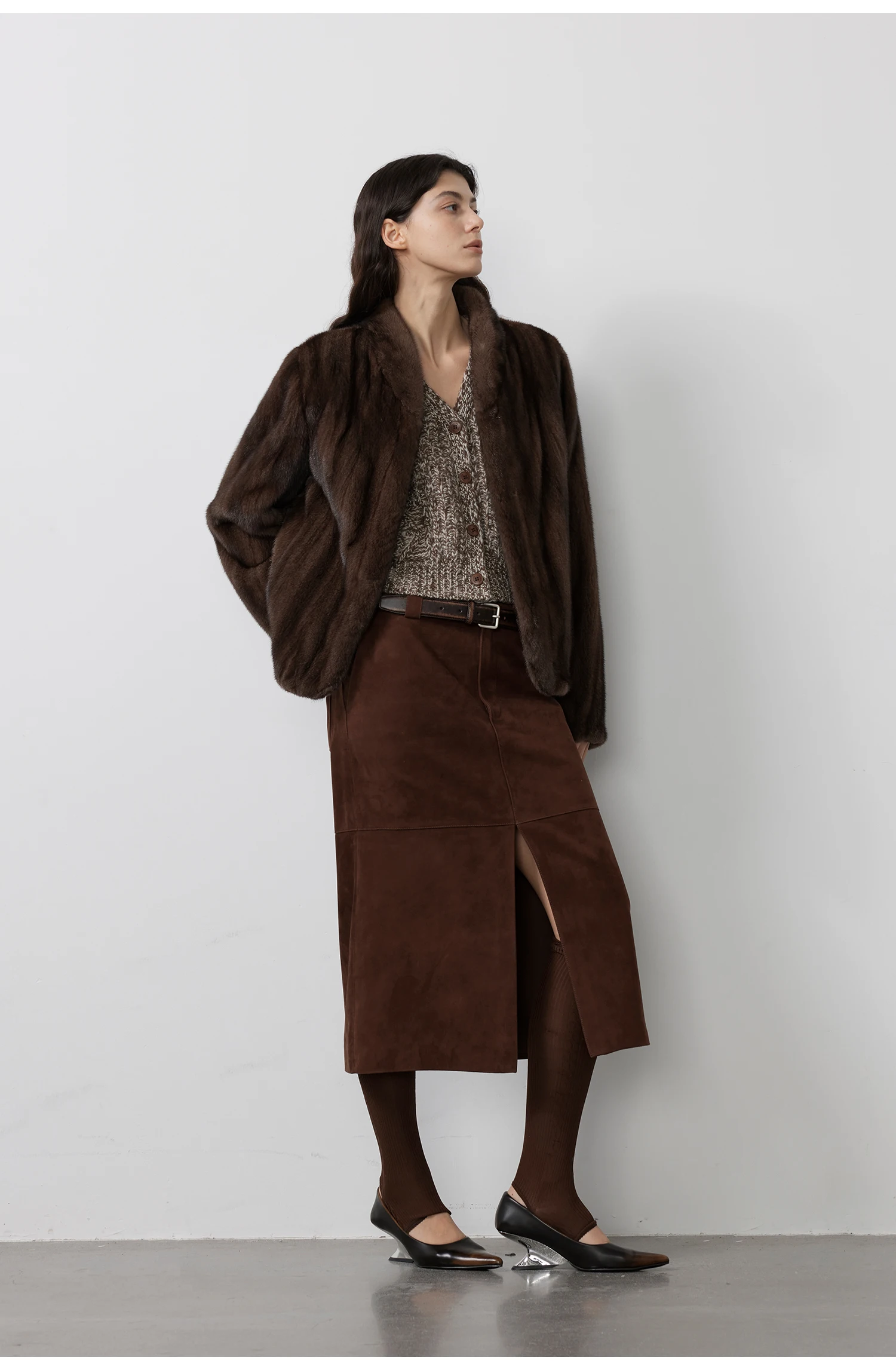 Lautaro Autumn Winter Short Brown Thick Warm Soft Faux Mink Fur Coat Women Stand Collar Elegant Luxury Chic Fluffy Jacket 2025