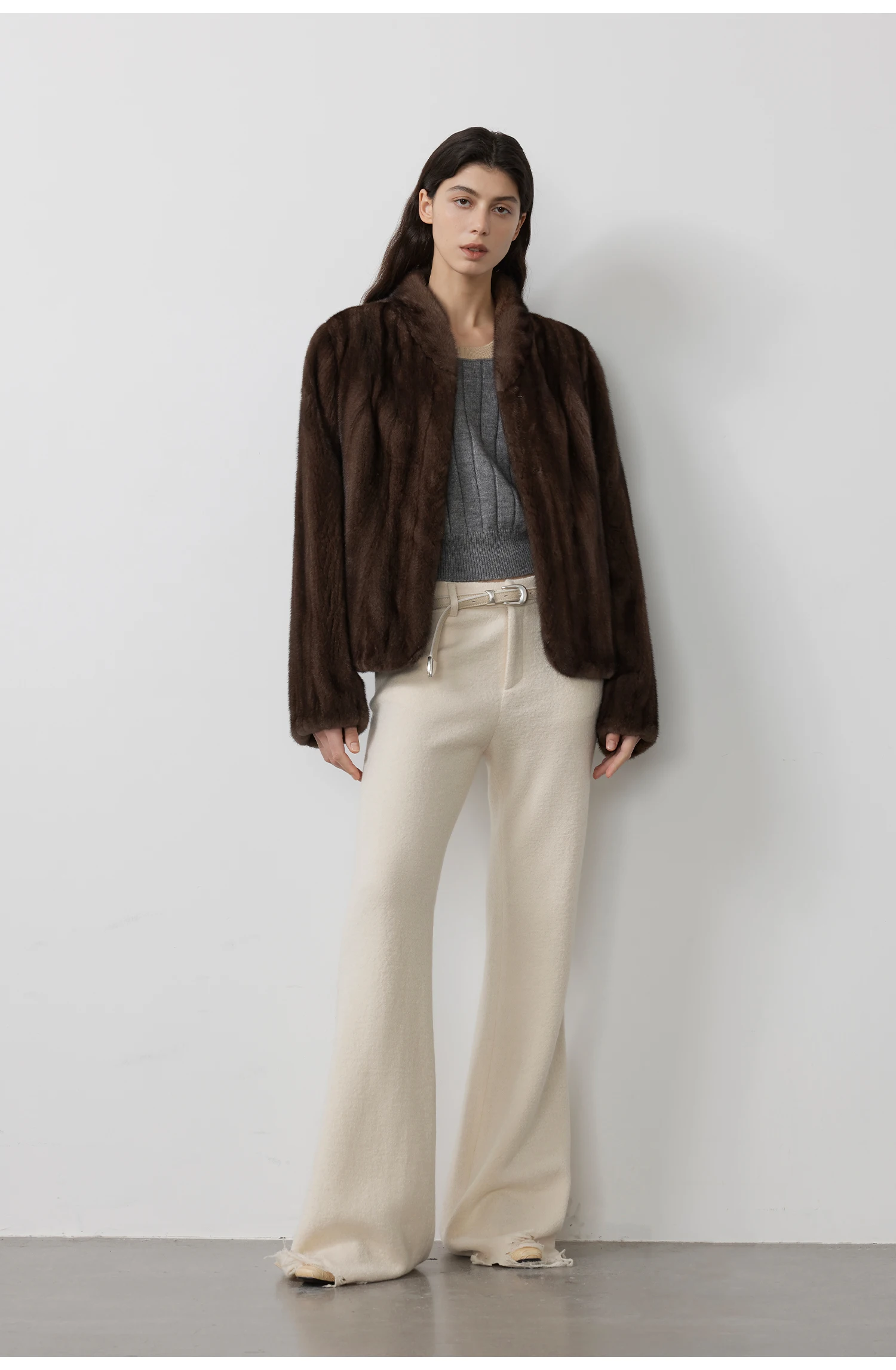 Lautaro Autumn Winter Short Brown Thick Warm Soft Faux Mink Fur Coat Women Stand Collar Elegant Luxury Chic Fluffy Jacket 2025